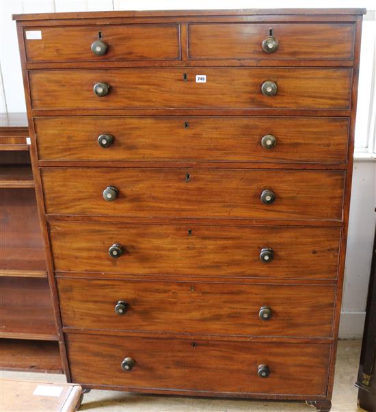 Victorian mahogany tall chest of drawers